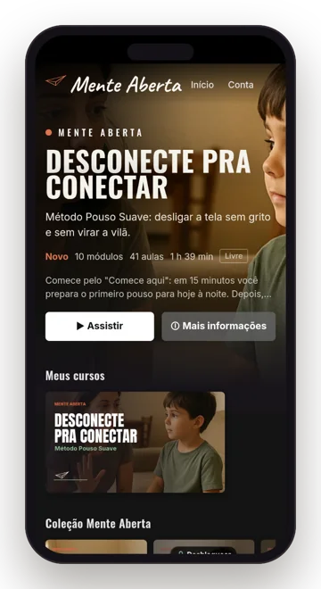 Tela de entrada do app do Método Pouso Suave